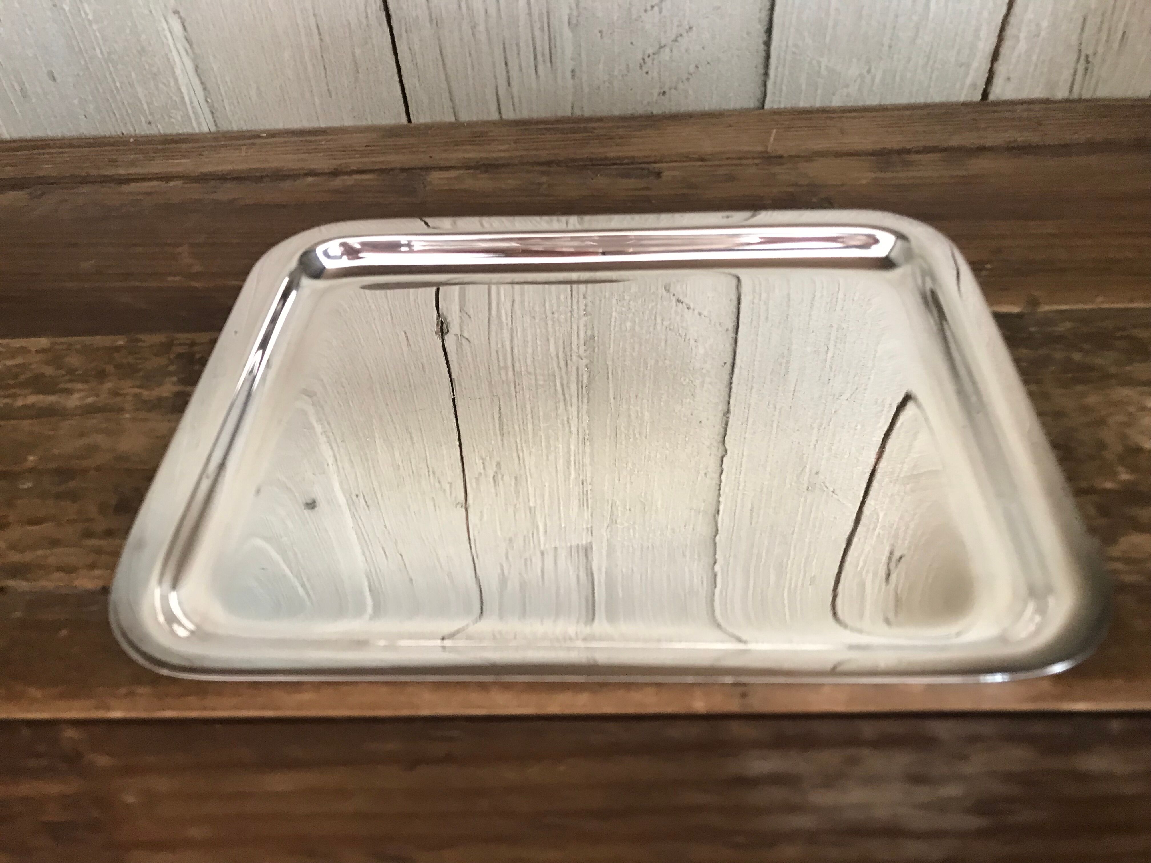 Silver metal tray