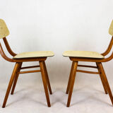Vintage Formica and Wood Chairs from TON, 1960s, Set of 2