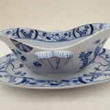 Saucière ancienne en faience fine creil montereau modèle  japon
