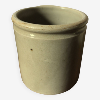 Pot grès vernissé beige gris sans anse