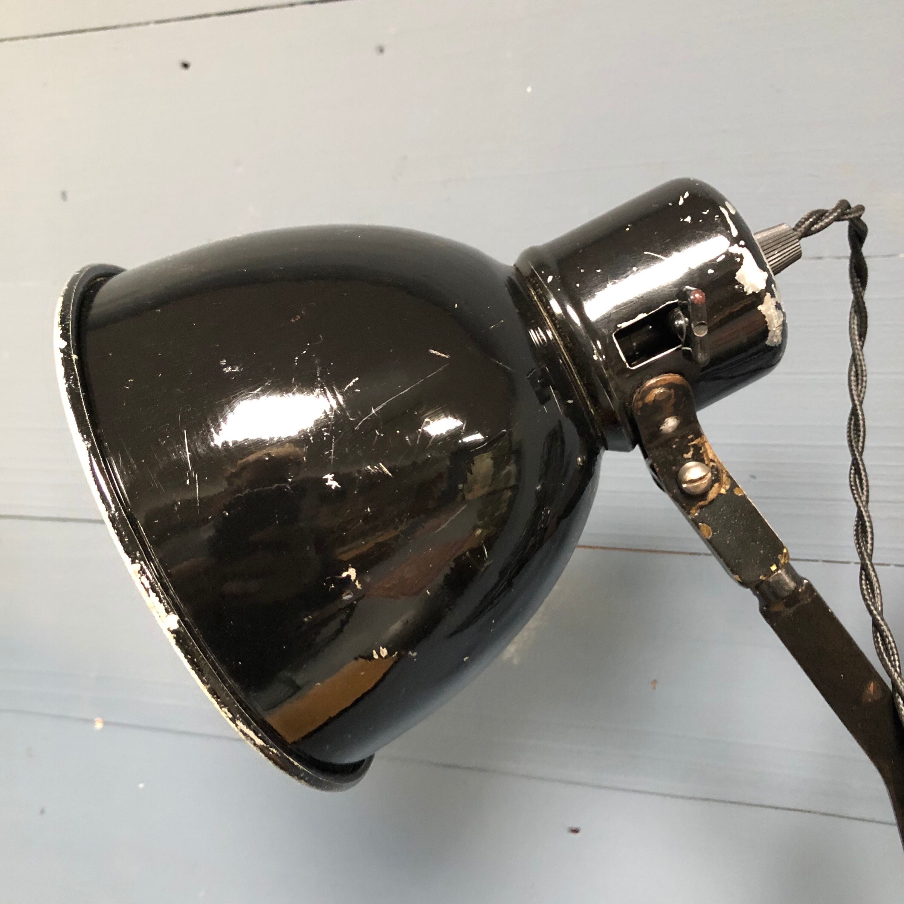 XL black scissor lamp from PeHaWe Leuchten Dresden, German 1940s
