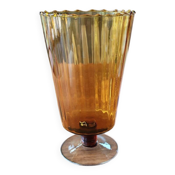 Vintage yellow glass vase Empoli Italy