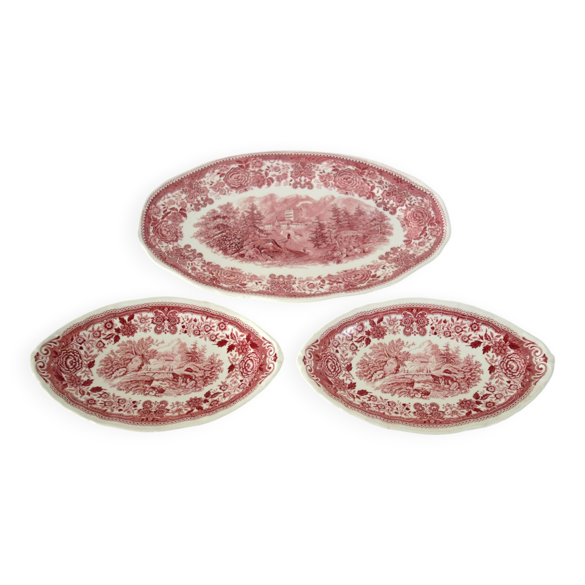 3 plates Villeroy & Boch model Burgenland red