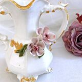 Amphora-shaped earthenware vase with floral slip BASSANO Italy