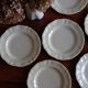 6 flat plates Digoin Sarreguemines ivory model (ø 24,5cm)