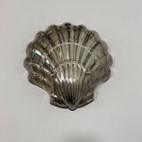 Large Silver Plated Sea Shell Plate Hollywood Regency Art Deco Italian 1970