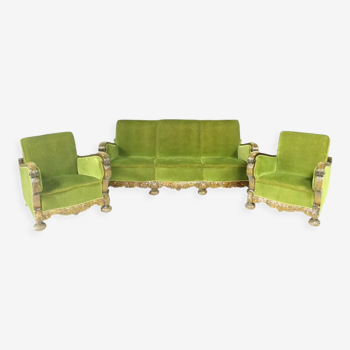 Canapé et fauteuils des années 1950 style art déco