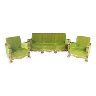 Canapé et fauteuils années 1950 style art déco