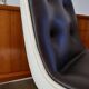 Set of 4 Executive Strafor shell chairs in leather, plastic and chrome 1970s