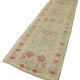 Hand-knotted turkish beige runner carpet 89 cm x 310 cm
