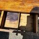 Old wooden table with a drawer