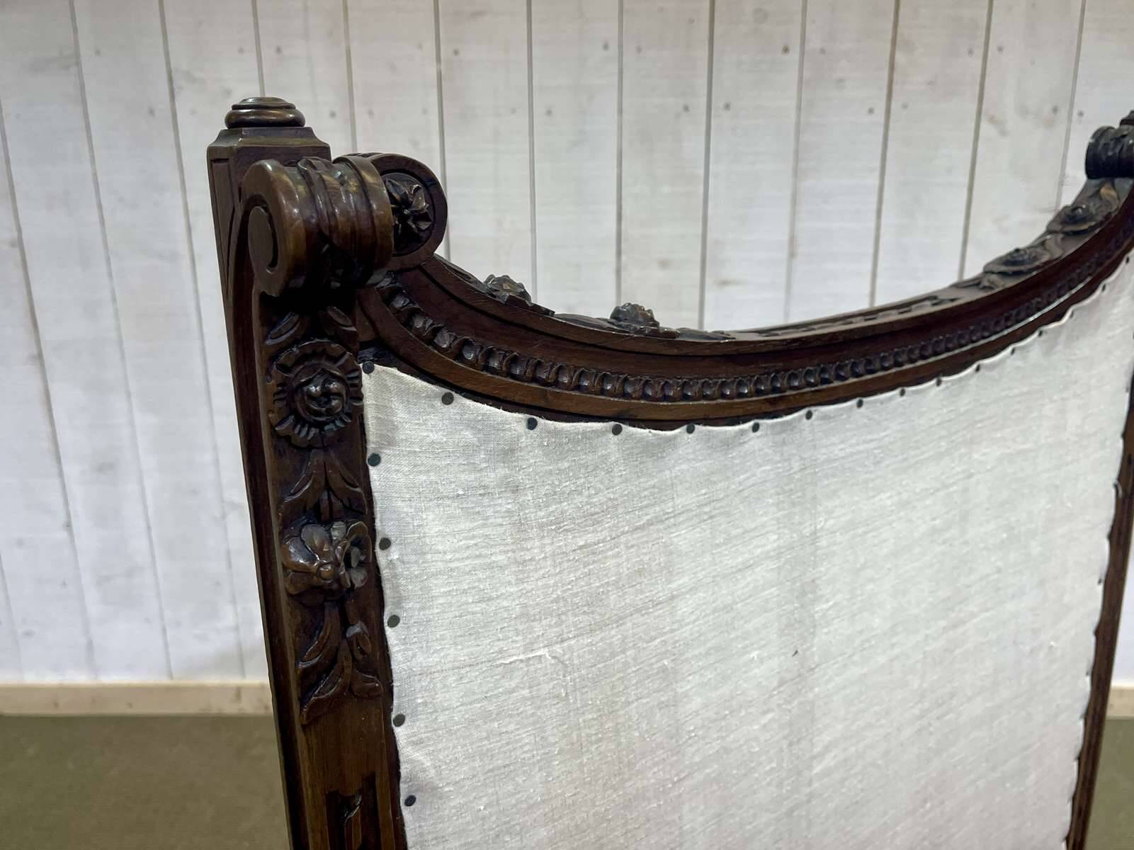 Walnut fireplace screen from the early 20th century