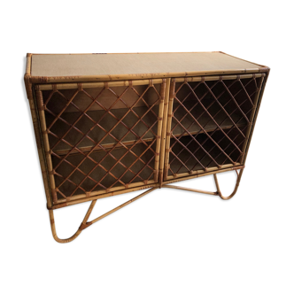 Buffet en rotin vintage