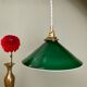 Vintage pendant lamp in green and white opaline