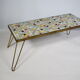 Mid Century Mosaic Plant Stand with orgin Hairpin Legs, 1950s