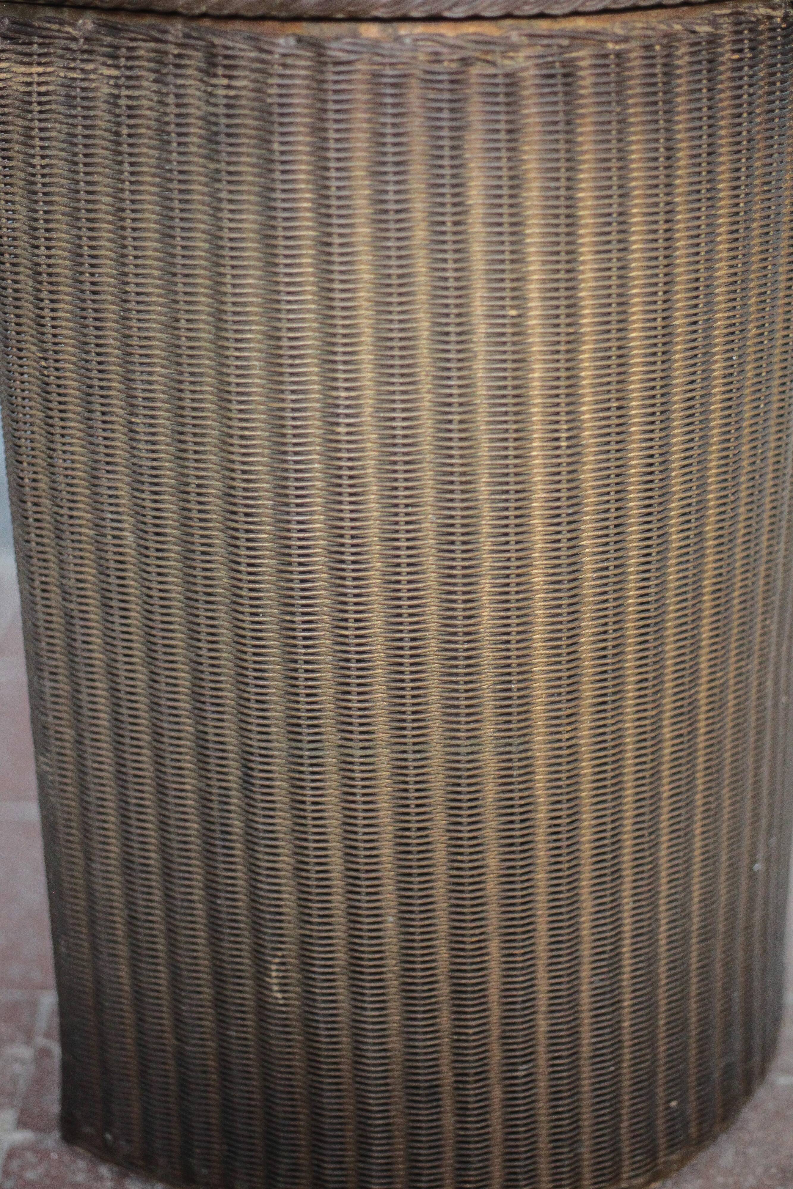 Lloyd Loom chest from England from the 1930s, wicker storage trunk.