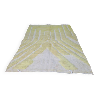 Tapis berbère jaune en laine fait main 250 x 150 cm