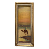 HSP painting "Animated orientalist landscape" signed Marcyl (?) + frame