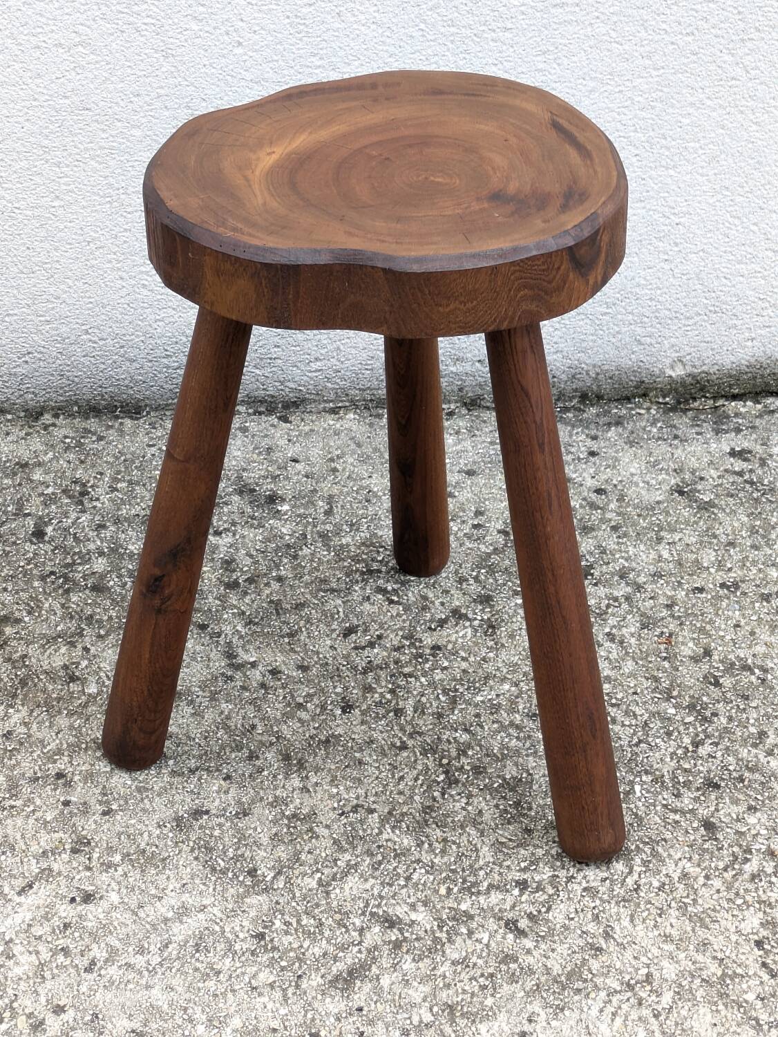 Vintage brutalist tripod stool