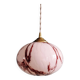 Art Deco pendant light in pink marbled opaline, Scailmont, 1920s-30s.
