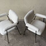 Pair of chairs CM197 by Pierre Paulin, in curly wool