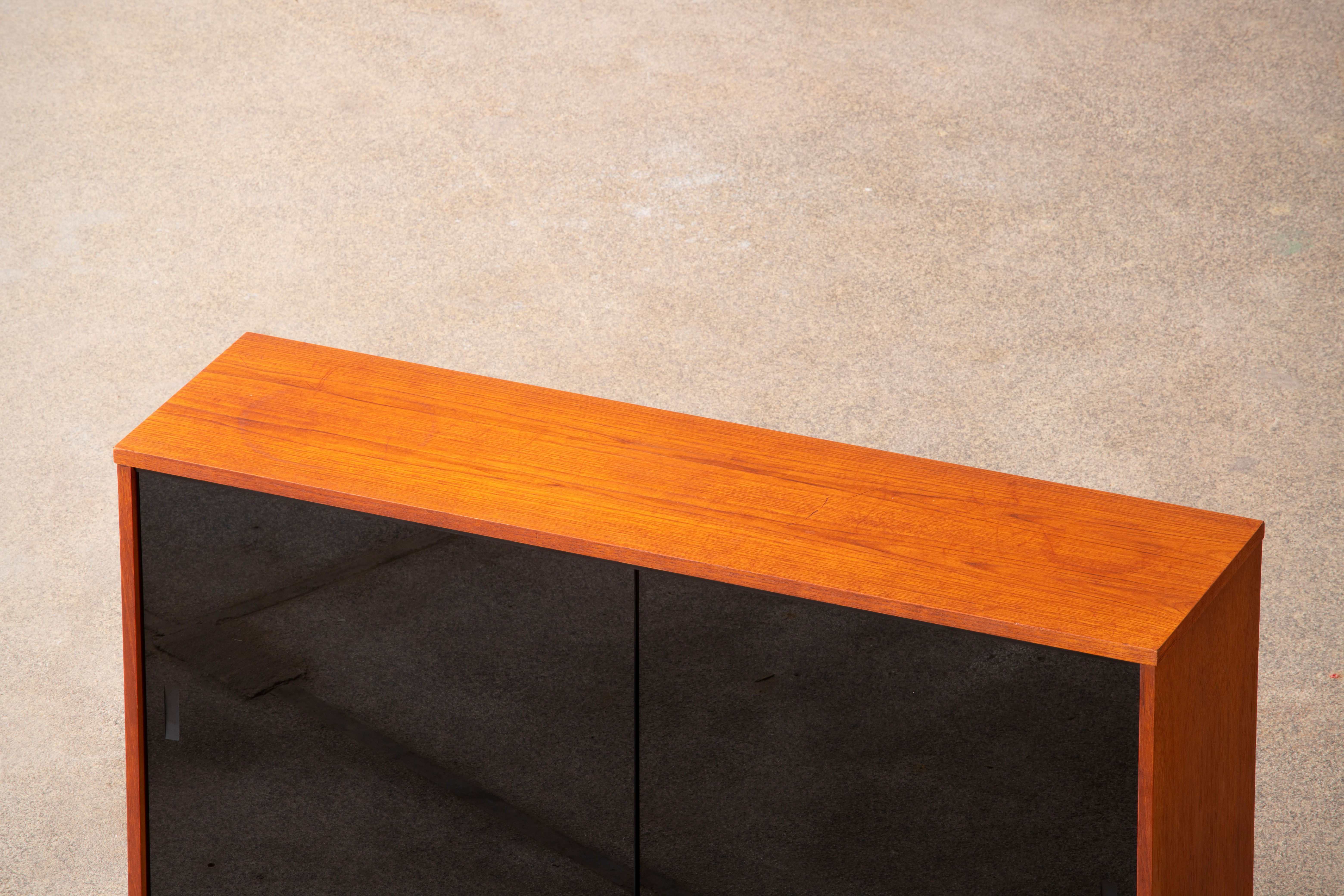 Vintage teak and glass sideboard 114cm