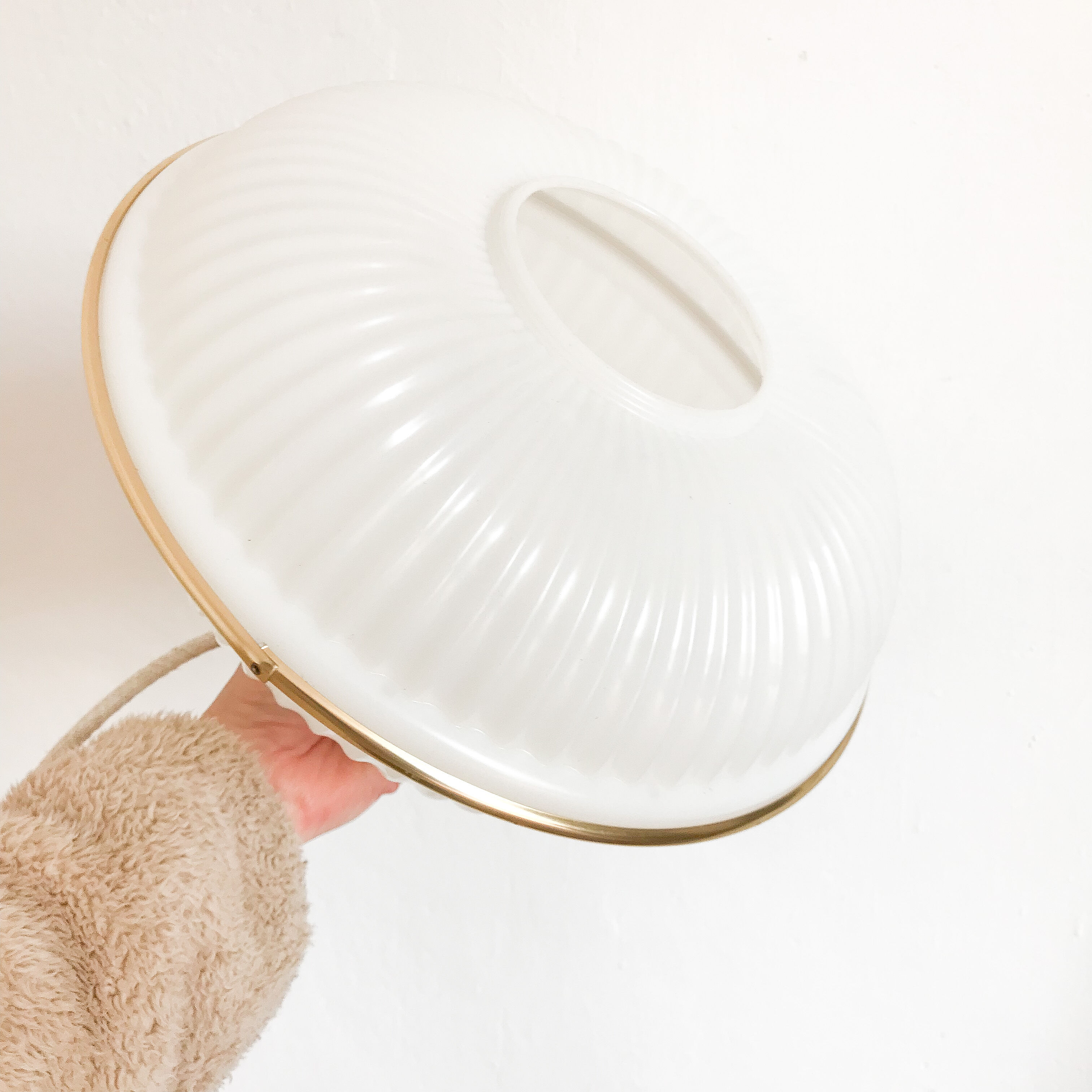 Vintage brass plastic pendant lamp