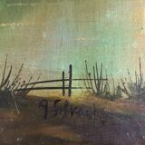 Huile sur toile Le vieux Pont XX de A. (Armand) Silvestre.