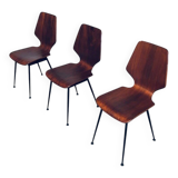 Mid-Century Modern Plywood Side Chairs attributed to Carlo Ratti for Legni Curvati, Italy, 1950s, Set of 3