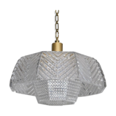 Scandinavian glass and brass pendant lamp by Carl Fagerlund for Orrefors