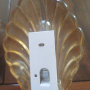 Paire d’appliques murales coquillage – verre italien strié – 1970