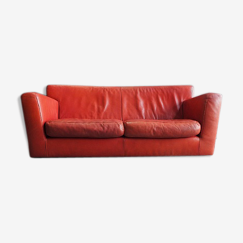 Sofa 3 places robust in a hot color