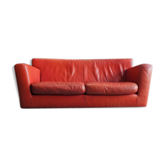 Sofa 3 places robust in a hot color