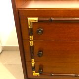 Vintage wooden and gilded chest of drawers colonial style