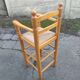 Chaise haute enfant paillée et bois vintage