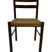 Vintage chair from the 70s minimalist design in wood and paper cord
