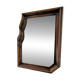Large wooden wall mirror - wavy carving and natural patina