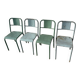 Set of 4 vintage bistro metal chairs