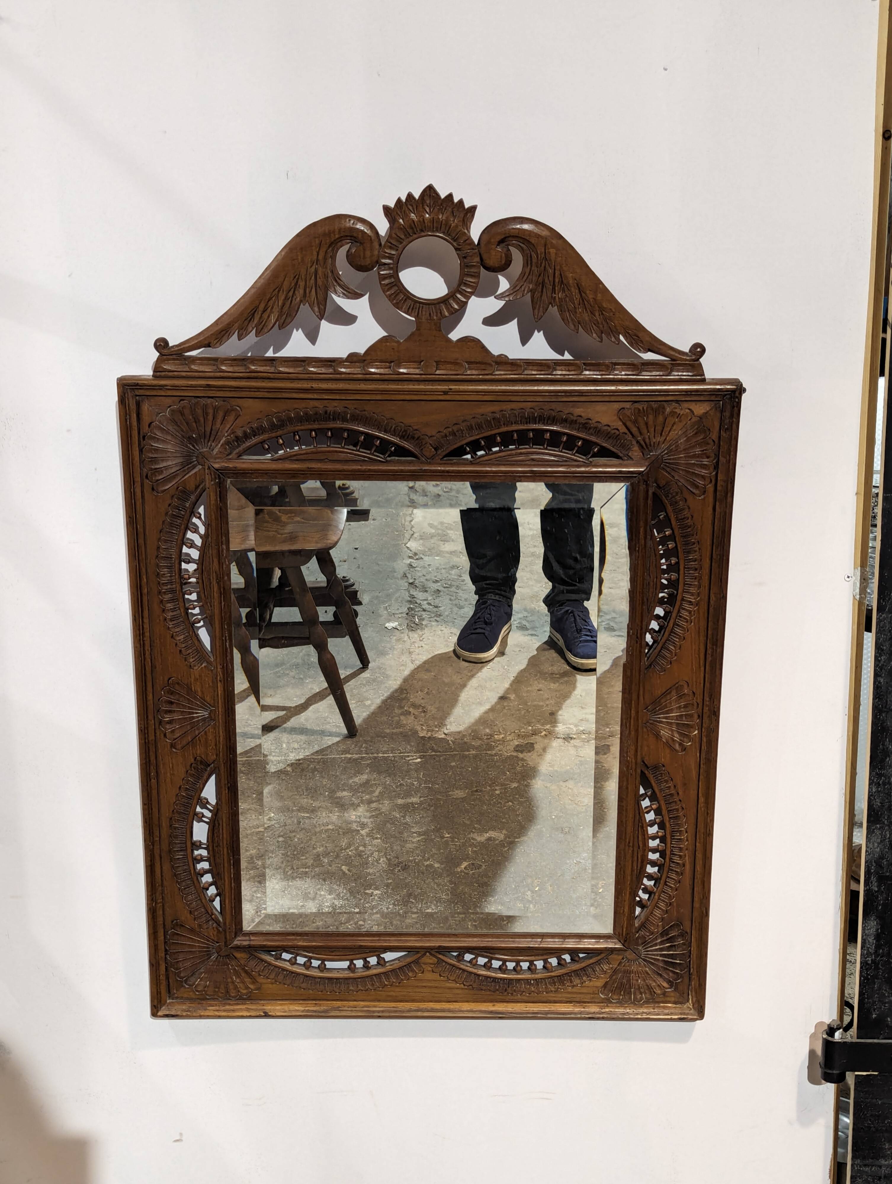 Breton openwork walnut mirror