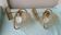 Pair of brass and glass wall lights