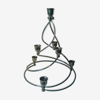 Chandelier argent en spirale