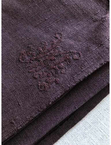 Vintage Eggplant Dyed Hemp Tablecloth