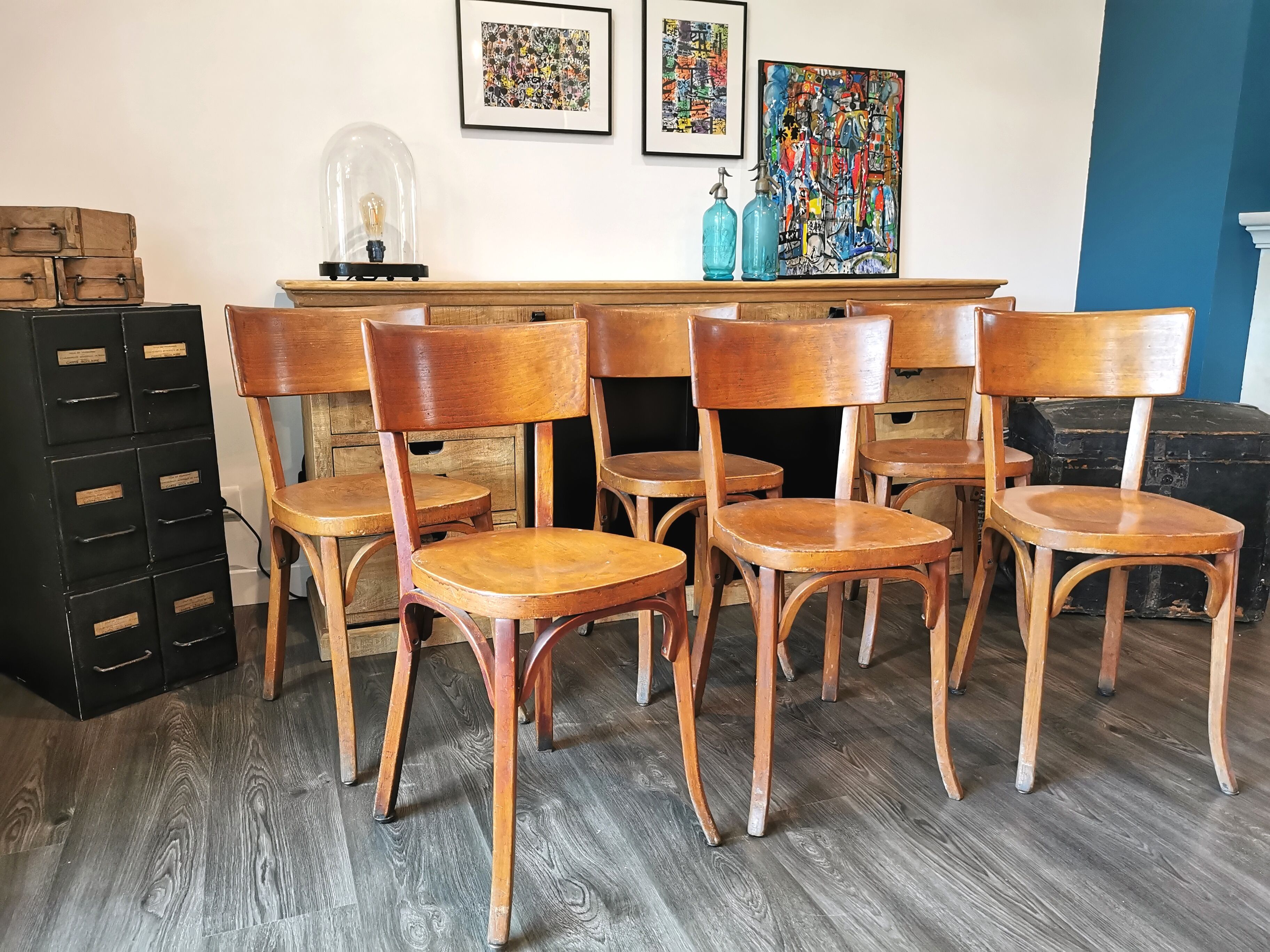 Série de 6 chaises bistrot Baumann