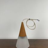 Glass and teak pendant light, es horn danmark
