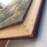 Bouquet plum paint on framed wood