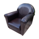 Fauteuil club en cuir bois & chiffons