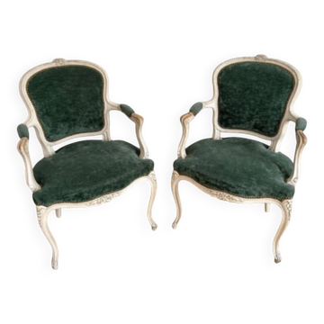 Paire de fauteuils style Louis XV