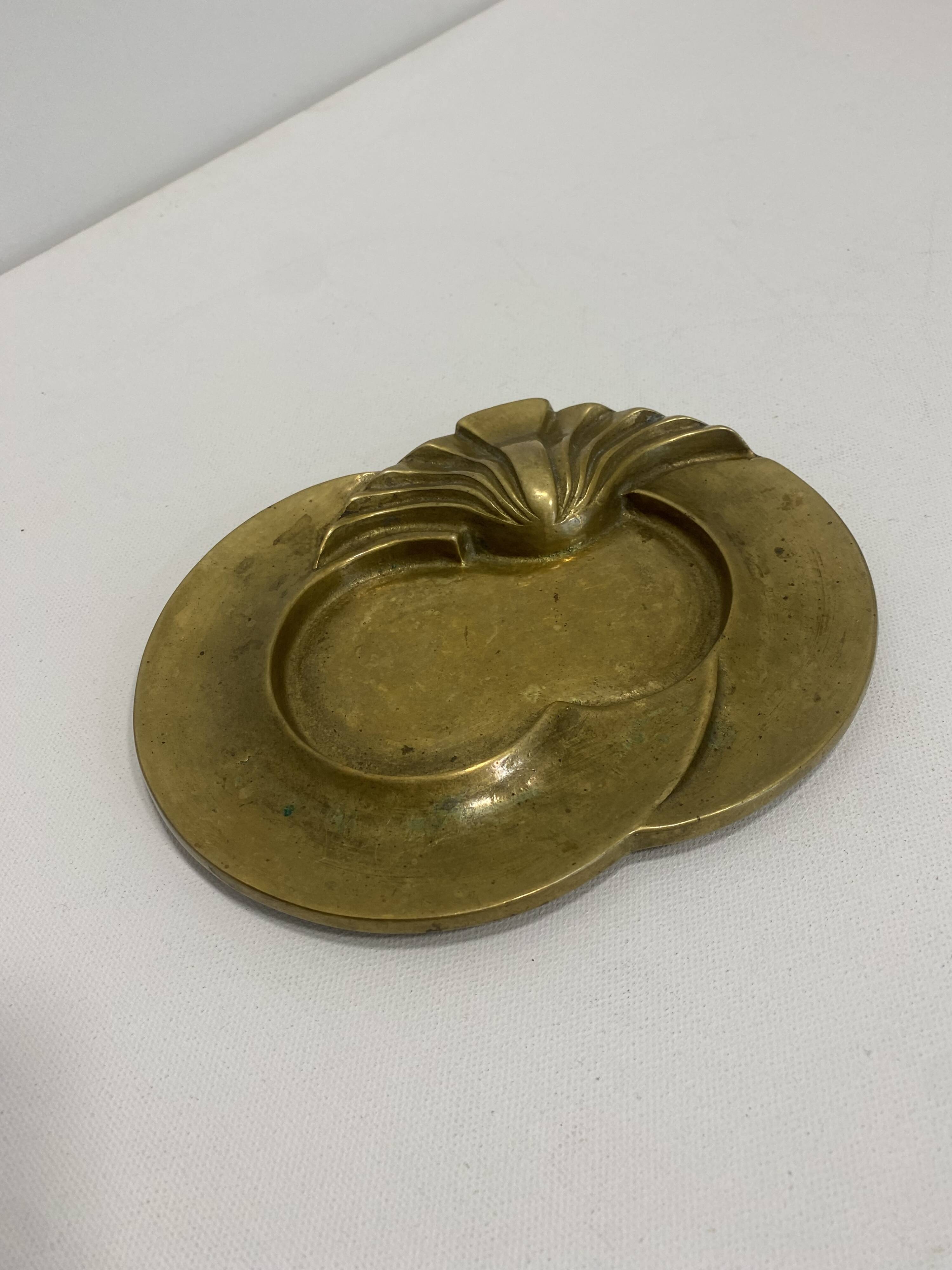 Heavy Brass Plate Keys Table Decorative Hollywood Regency Vintage 1970s