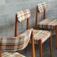 Lot de 3 chaises style scandinave tissu et bois