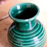 Ancient vase in green ceramic Poet Laval